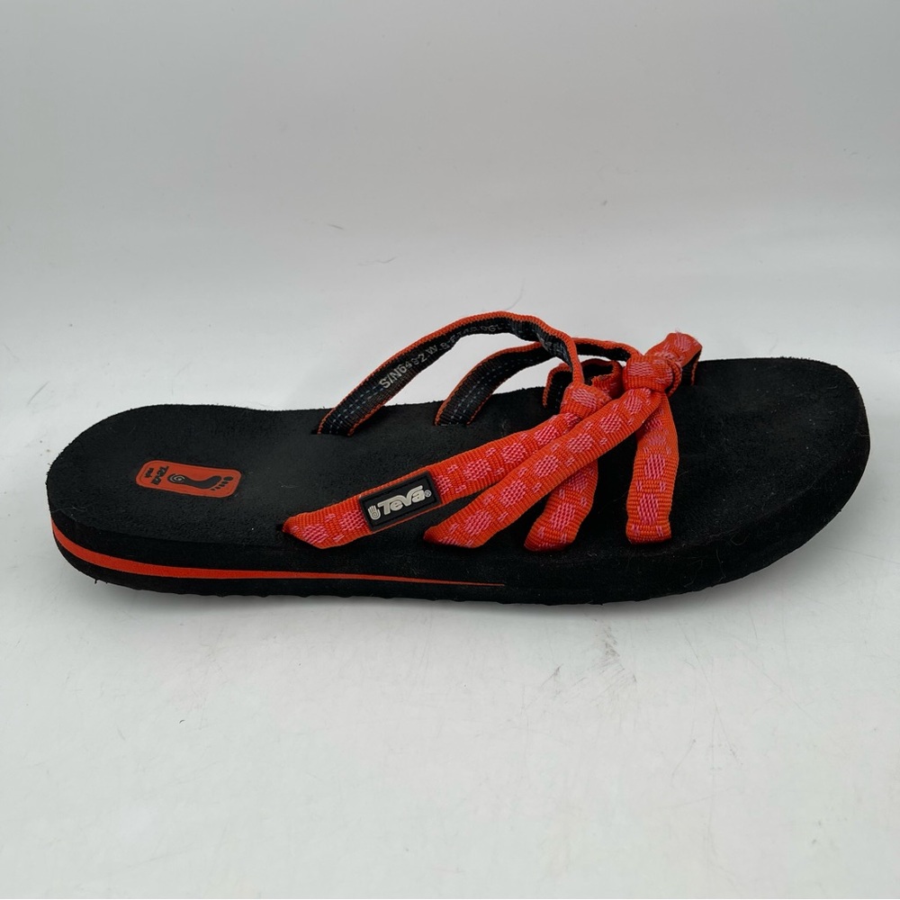 Teva Women’s Olowahu- Size 8 - Orange Strappy Flip Flop Sandals Thongs Shoes